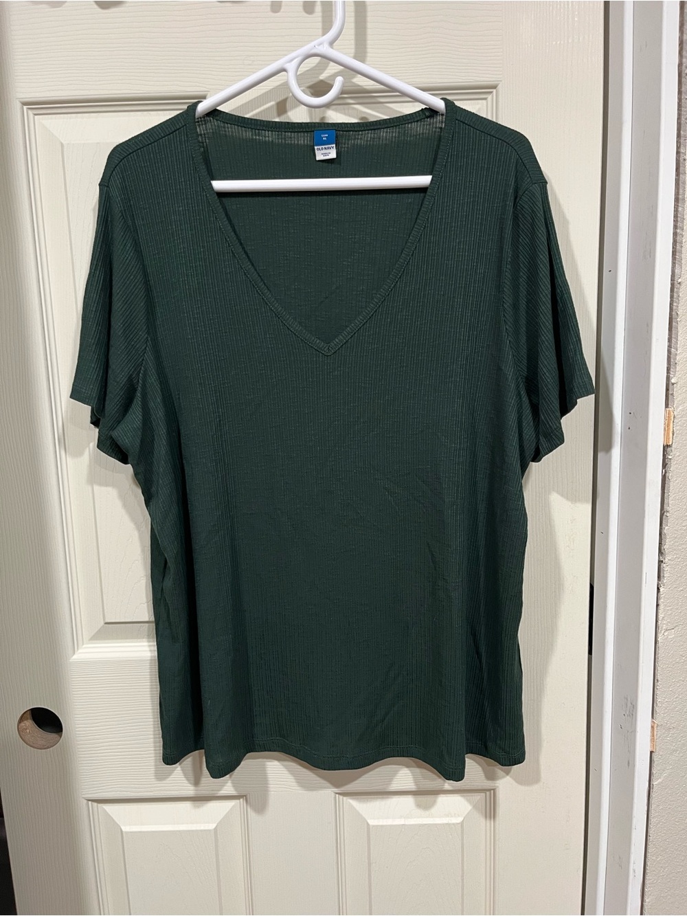 Old Navy Dark Green V-Neck Short Sleeve Top